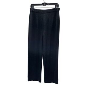 St John Caviar Pants Women's Size 8 Black Wool Blend Stretch Santana Knit